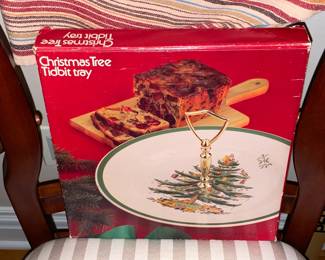Spode Christmas Tree Tidbit Tray W/ Box