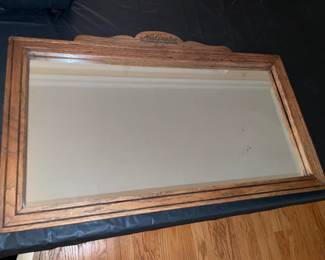 Original Antique NuGrape Soda Advertising Wood Framed Mirror