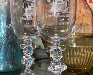 Walt Disney World Etched Wine Glasses Possibly From Arribas Brothers