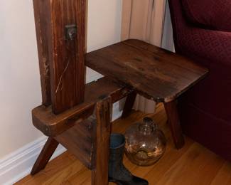 Antique Wooden Saddle Stool