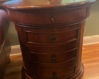Round End Table W/ 4 Drawers (2 Available)