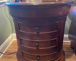 Round End Table W/ 4 Drawers (2 Available)
