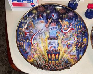 Large Pepsi-Cola Collection W/ Pillows, Hats, Bags, Glasses, Cups, Christmas Decor, Signs, Books, Etc.