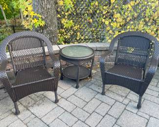 Outdoor Patio Set W/ 2 Chairs & 1 Table