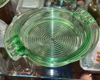 Green Depression Glass Ashtray (Some Pieces MAY Be 