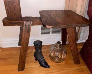 Antique Wooden Saddle Stool