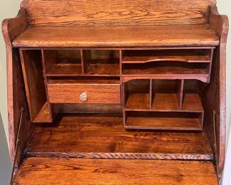 Antique Pull Down Desk W/ Bookshelf & 1 Drawer