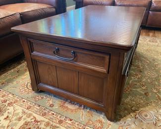 Wooden Coffee Table W/ 2 Drawers Beneath & Lift Up Storage