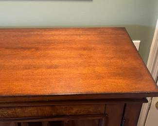 Antique Wooden Bookcase W/ Detailed Doors