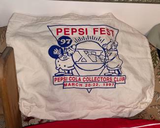 Large Pepsi-Cola Collection W/ Pillows, Hats, Bags, Glasses, Cups, Christmas Decor, Signs, Books, Etc.