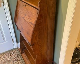 Antique Pull Down Desk W/ Bookshelf & 1 Drawer