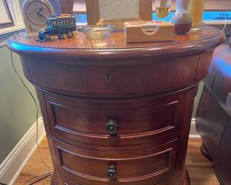 Round End Table W/ 4 Drawers (2 Available)
