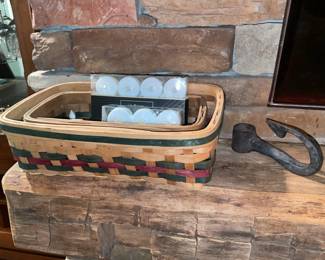 Baskets W/ Cast Iron Hook