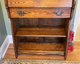 Antique Pull Down Desk W/ Bookshelf & 1 Drawer