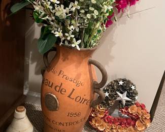 Large Pottery Handled Jug Floral Arrangement