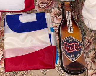 Large Pepsi-Cola Collection W/ Pillows, Hats, Bags, Glasses, Cups, Christmas Decor, Signs, Books, Etc.