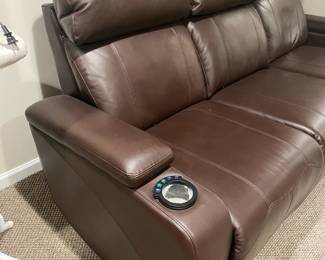 Large Movie Theater Style 3 Sectioned Couch W/ Reclining Seats & Multi Functions