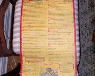 Vintage Restaurant Menu