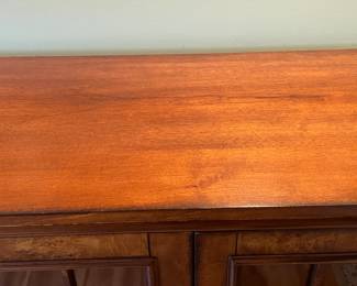 Antique Wooden Bookcase W/ Detailed Doors