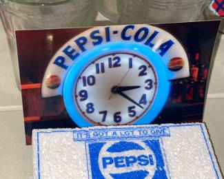 Large Pepsi-Cola Collection W/ Pillows, Hats, Bags, Glasses, Cups, Christmas Decor, Signs, Books, Etc.
