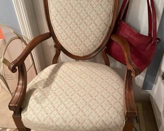 Upholstered Chair W/ Wood Arm Rests