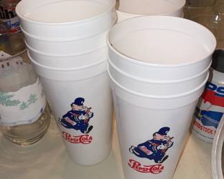 Large Pepsi-Cola Collection W/ Pillows, Hats, Bags, Glasses, Cups, Christmas Decor, Signs, Books, Etc.