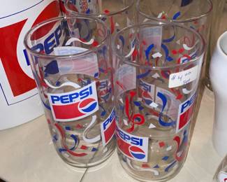 Large Pepsi-Cola Collection W/ Pillows, Hats, Bags, Glasses, Cups, Christmas Decor, Signs, Books, Etc.