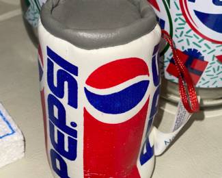 Large Pepsi-Cola Collection W/ Pillows, Hats, Bags, Glasses, Cups, Christmas Decor, Signs, Books, Etc.