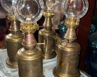 Antique Mini Brass Oil Lamps