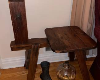 Antique Wooden Saddle Stool