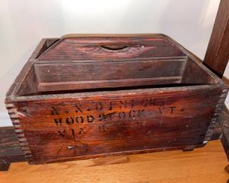 Reporposed Antique Wooden Crate Handled Basket