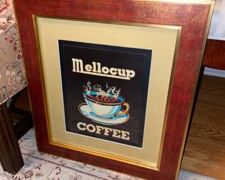 Original Mellocup Coffee Ad Framed & Matted