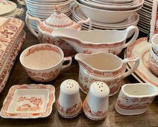 English "Colonial Quail" Ironstone Dinnerware Set