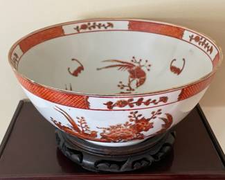 Asian Motif Bowl On Base