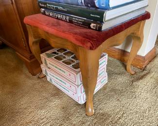 Velvet Upholstered Ottoman