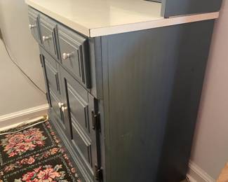 Country Blue Wooden Bookcase Unit