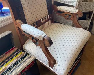 Antique Upholstered Arm Chair