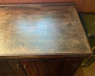 Antique Country Wooden Cabinet W/ 2 Doors