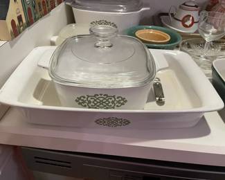 Assorted Kitchen Contents (Bakeware, China, Glassware, Etc.)