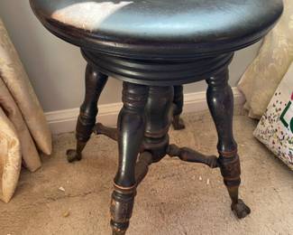 Antique Claw Foot Piano Stool