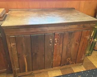 Antique Country Wooden Cabinet W/ 2 Doors