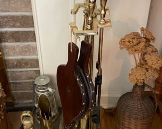 Brass Fireplace Tool Set