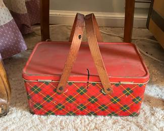 Vintage Tin Picnic Basket