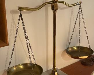 Brass Scale W/ Marble Base