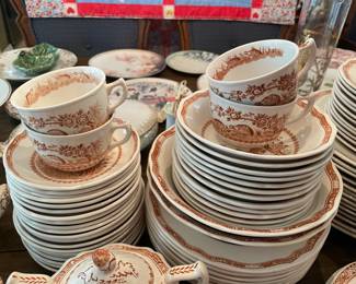 English "Colonial Quail" Ironstone Dinnerware Set