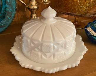 Milk Glass Covered Dish