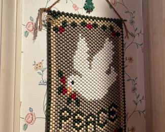 Peace Beaded Wall Hanging