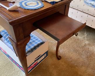 Wooden Accent End Table W/ Pull Out Sides
