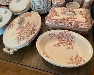 Antique Ironstone Bowls & Covered Servers