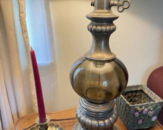 Glass & Metal Table Lamp (2 Available)